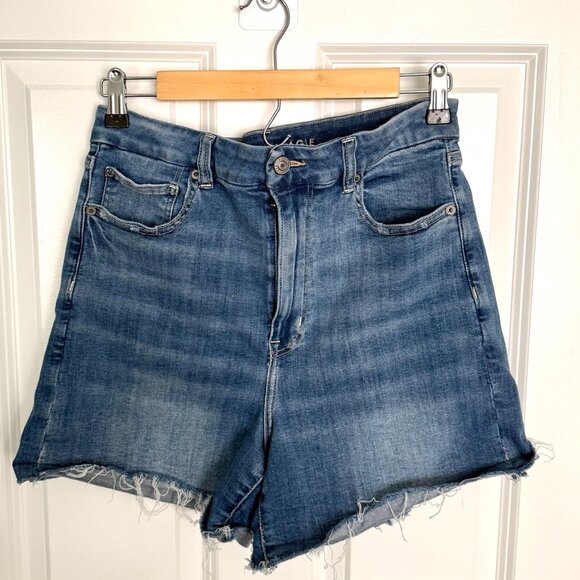 American Eagle Outfitters Pants - American Eagle Next Level Stretch Curvy High Rise Shorts Size 12 Unfinished Hem